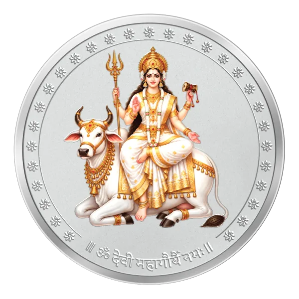 Devi Mahagauri 999 fine silver coin