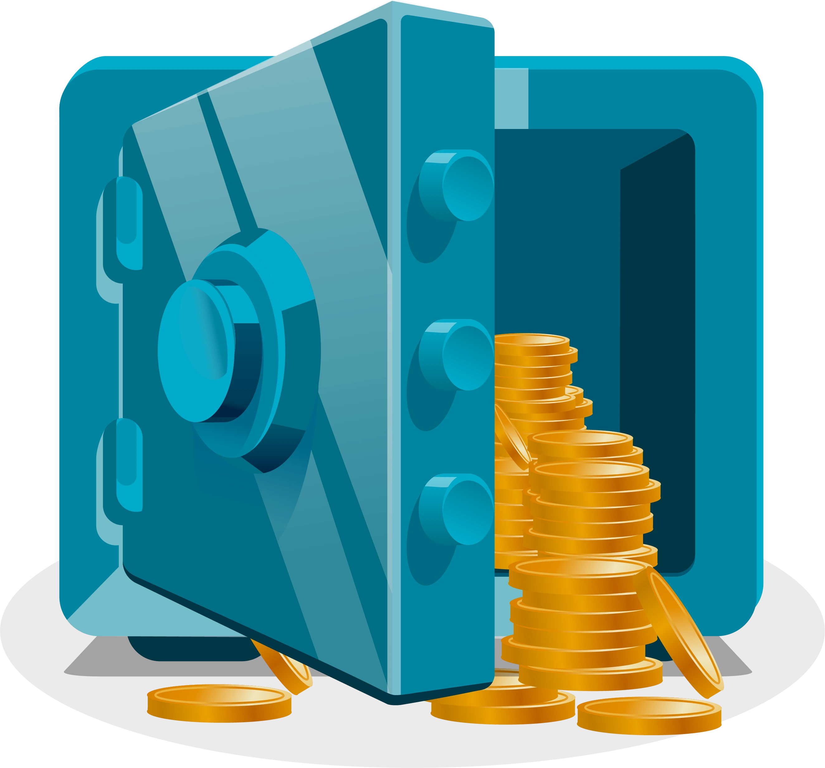 Gold Stored in highly secured vaults